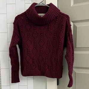 LOFT Pointelle Cowl Neck Sweater